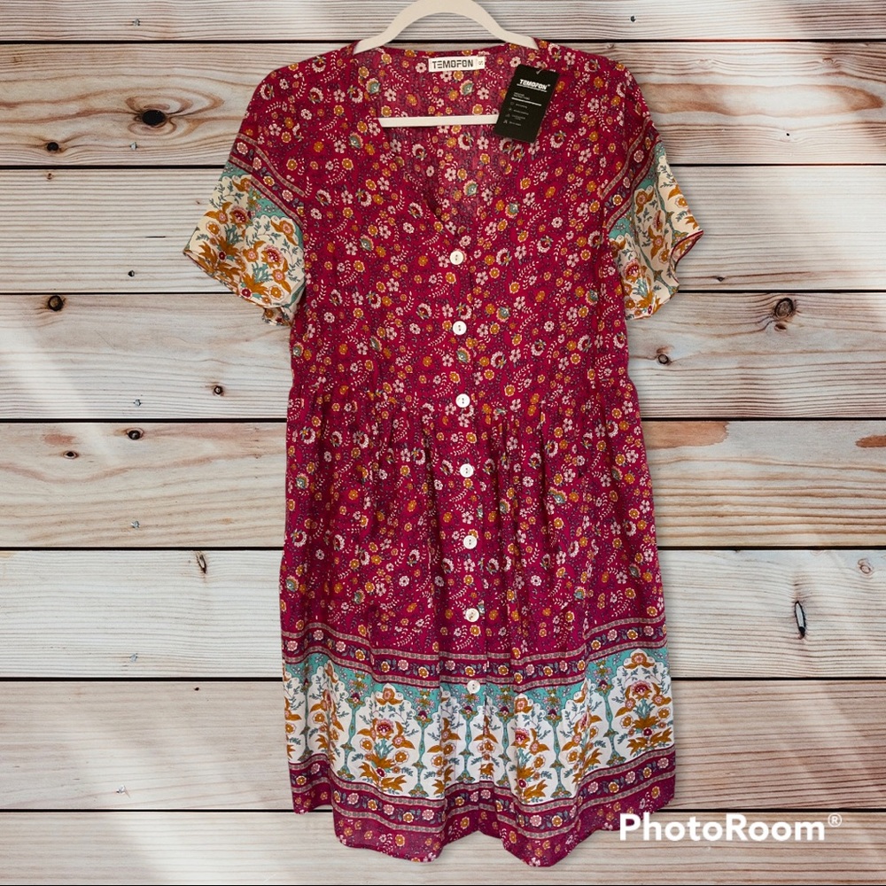 NWT TEMOFON BOHEMIAN DRESS